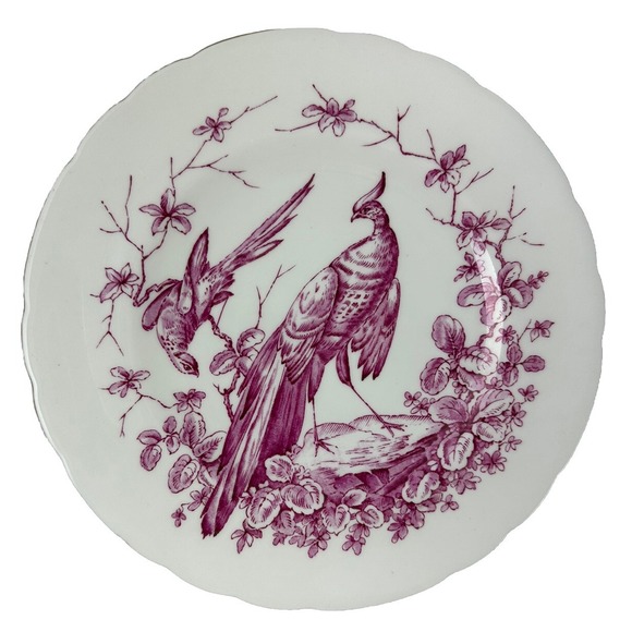 Royal Crown Derby Other - Royal Crown Derby Chelsea Bird 8.25" Salad Plate Pink Red Pheasant Eng Vtg 40s